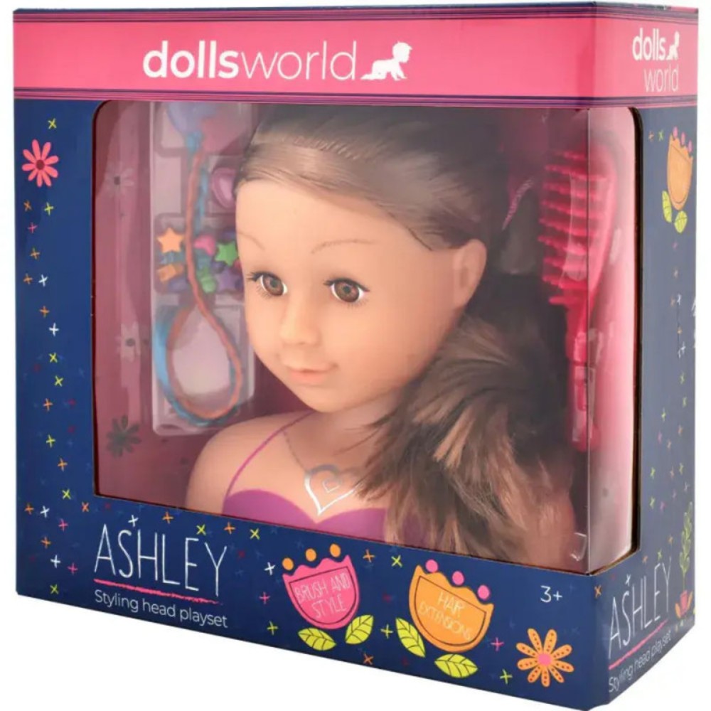 Dolls World Ashely Brunette Styling Head