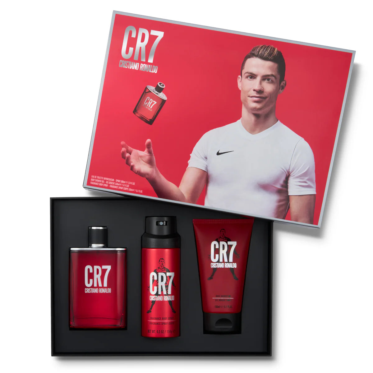 CR7 100ML EAU DE TOILETTE, SHOWER GEL & BODY SPRAY GIFT SET