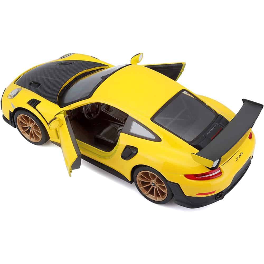 Maisto Porsche 911 GT2 RS Yellow with Carbon Hood 1/24 Diecast Model
