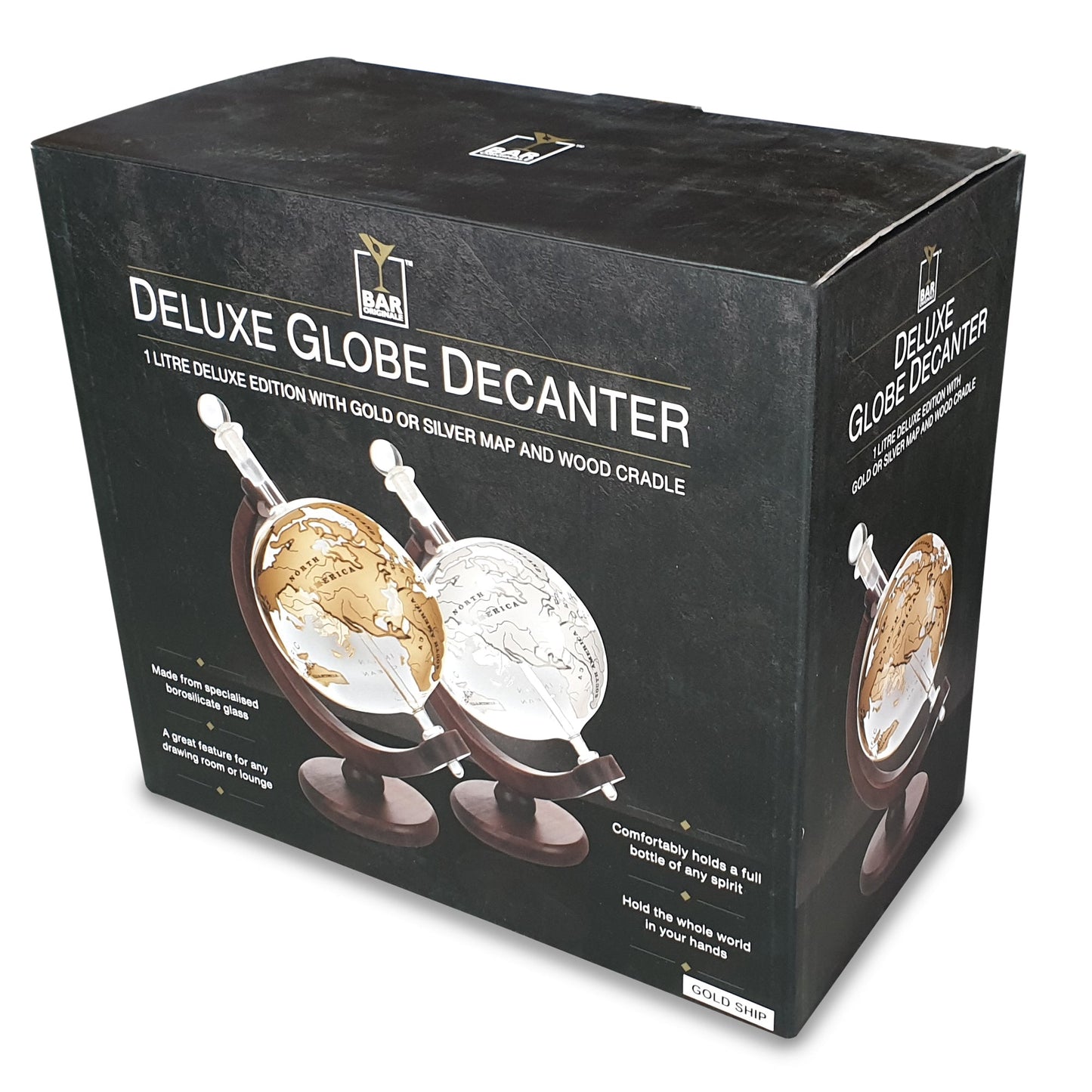 Bar Originale Gold Ship Globe Decanter 750ml