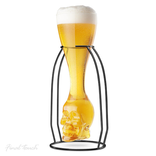 Final Touch Brain Freeze Skull Glass with Skeletal Frame