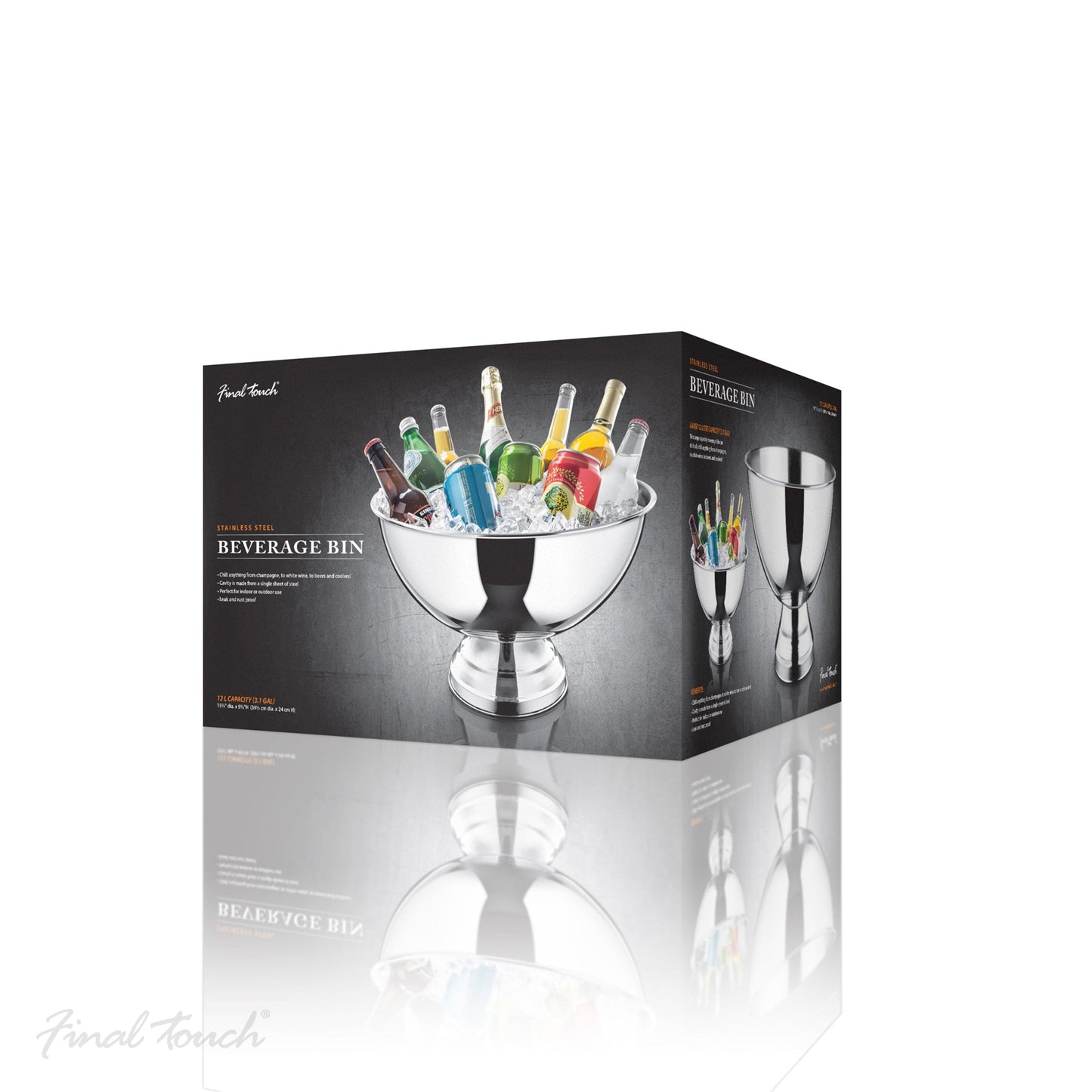 Final Touch Stainless Steel Beverage Bin