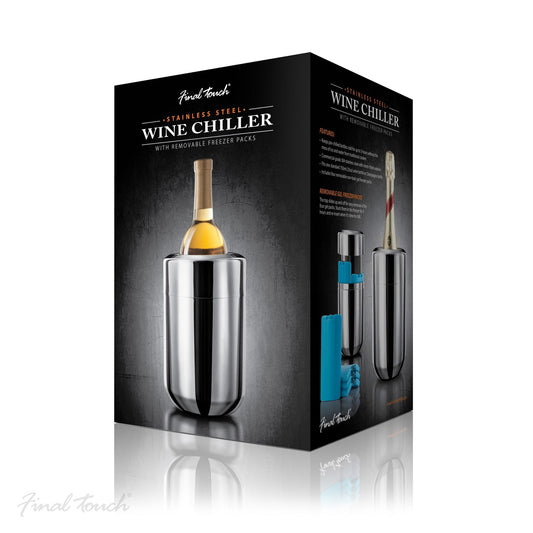 Final Touch Steel Bottle Chiller with Freezer Packs