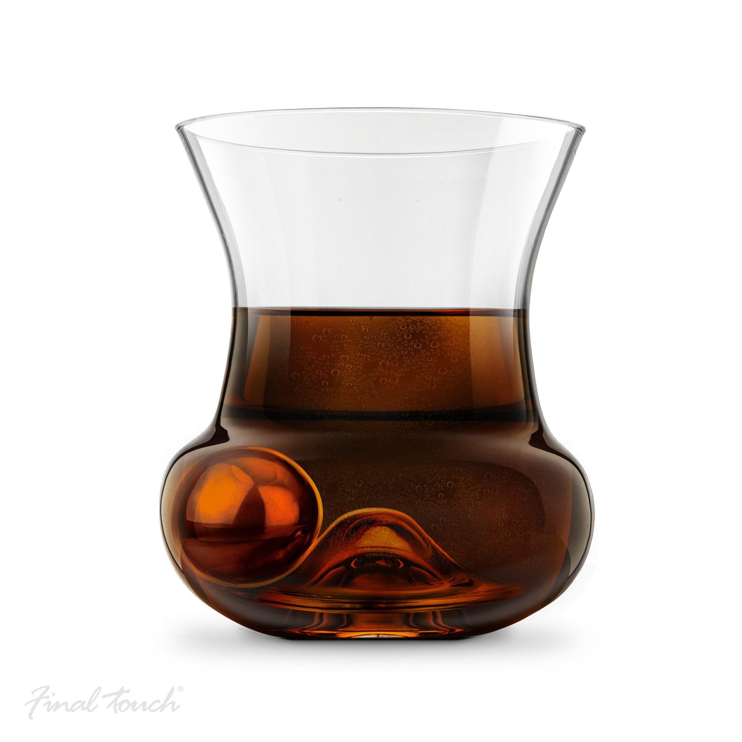Final Touch Steel Ice Ball with Rum Roller Glass