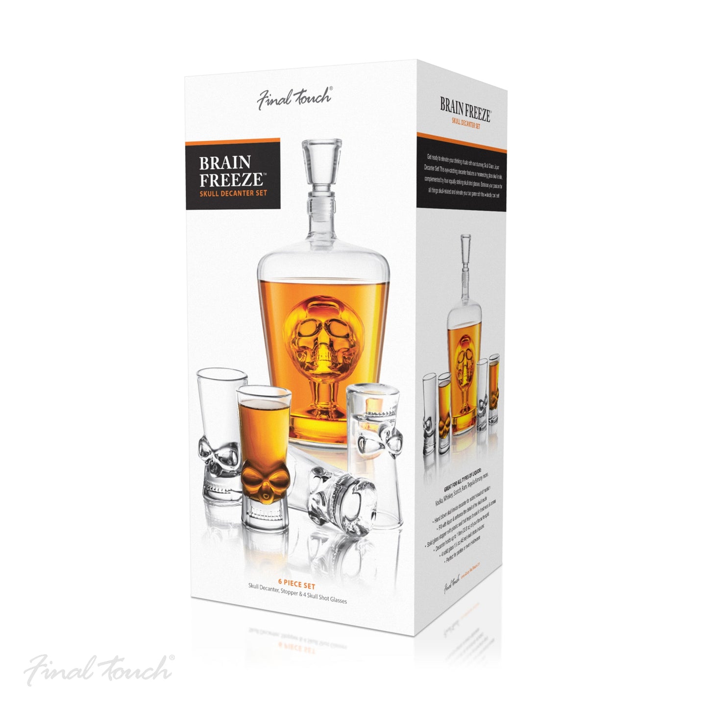 Final Touch Brain Freeze Skull Decanter Set