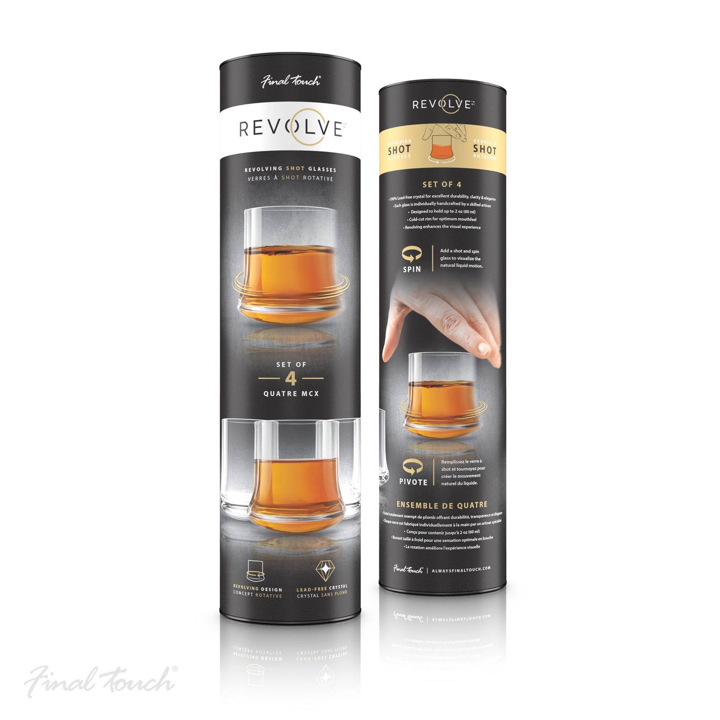 Final Touch Revolve Revolving Shot Glass (Set of 4)