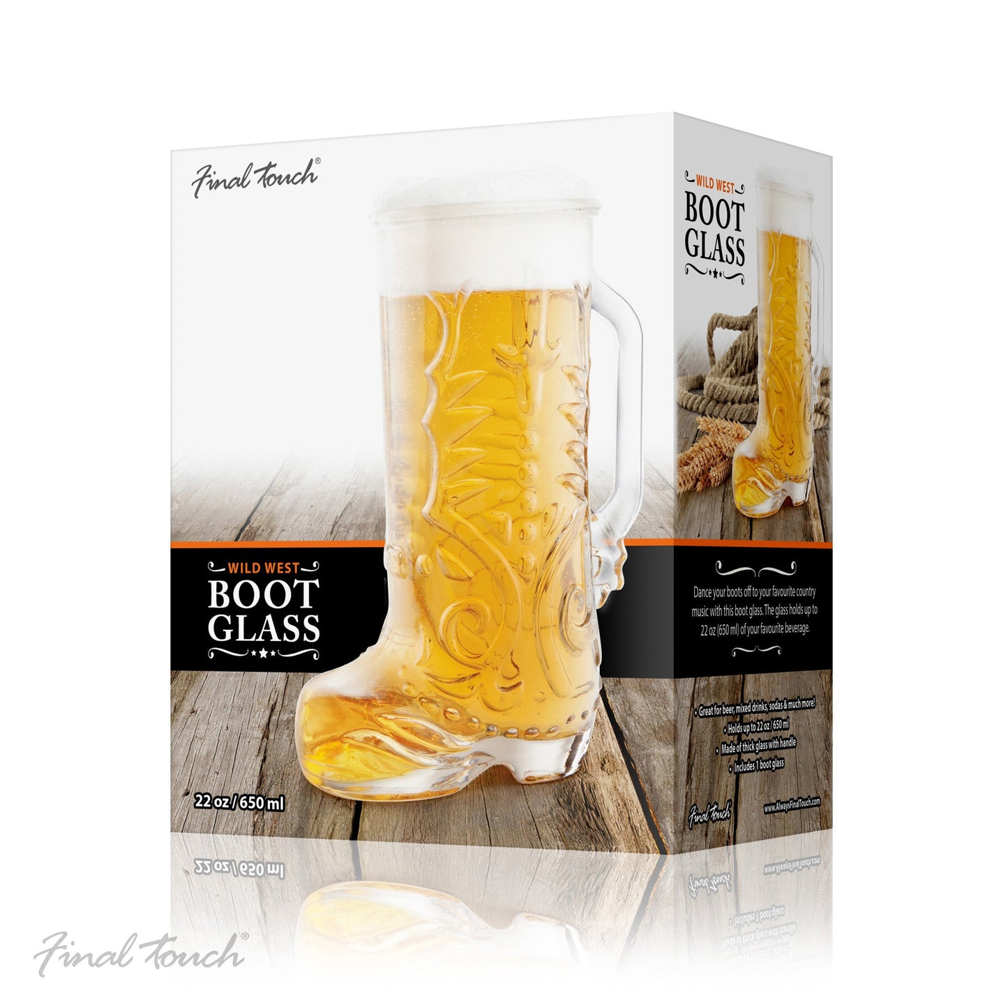 Final Touch Wild West Boot Glass