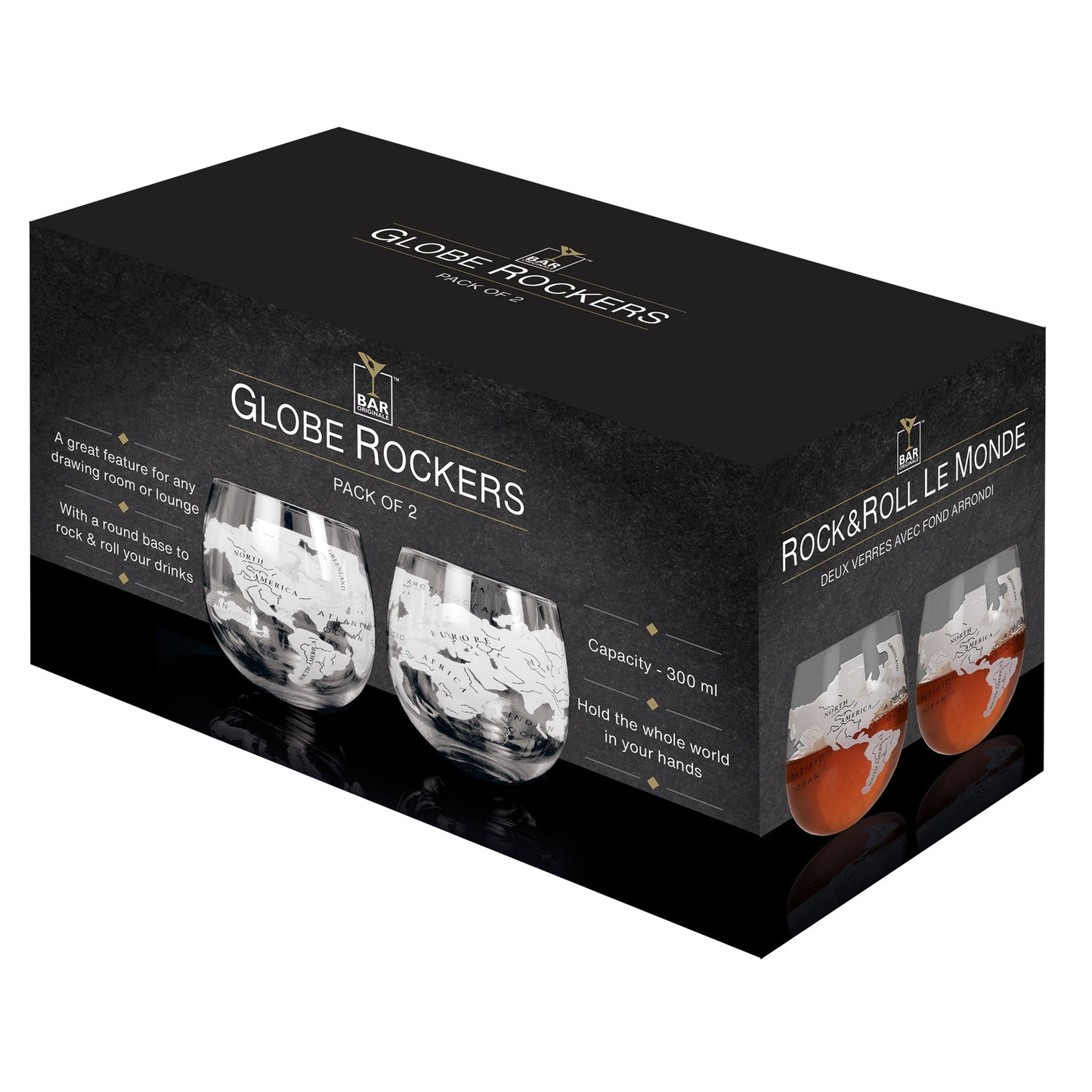 Bar Originale Globe Rocker Glasses 2 Pk