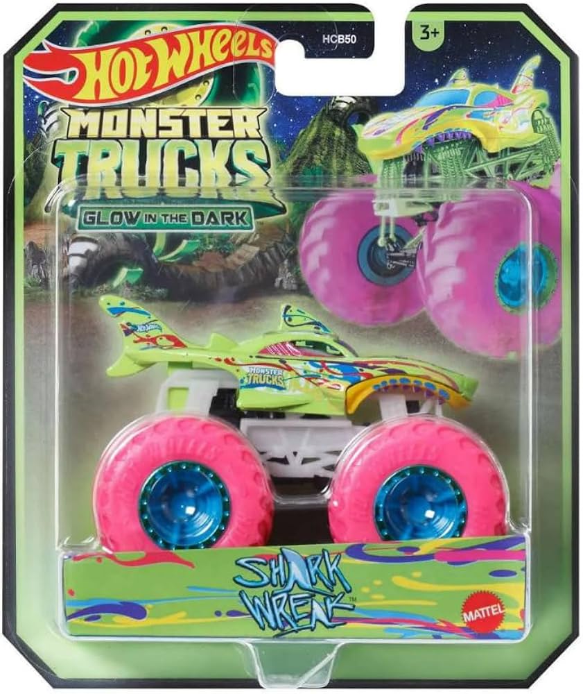 Hotwheels Glow In The Dark Monster Trucks 1:64 Scale Ass