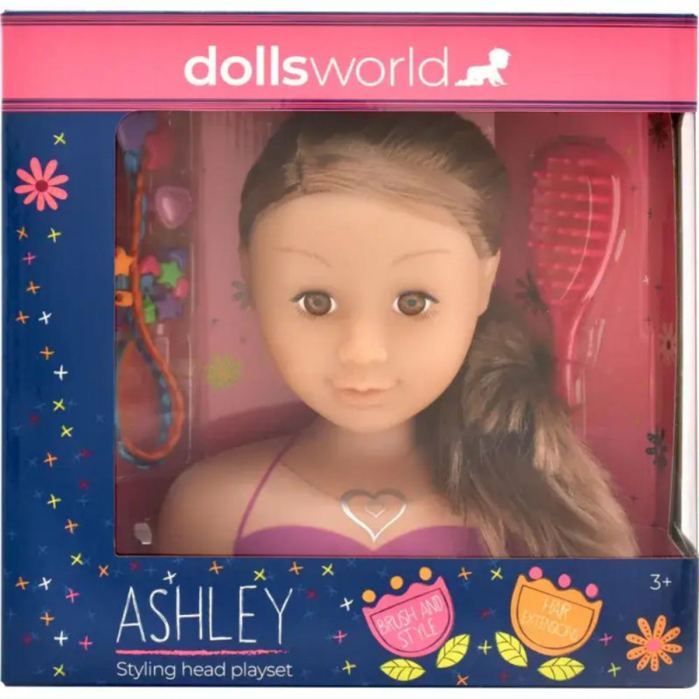 Dolls World Ashely Brunette Styling Head