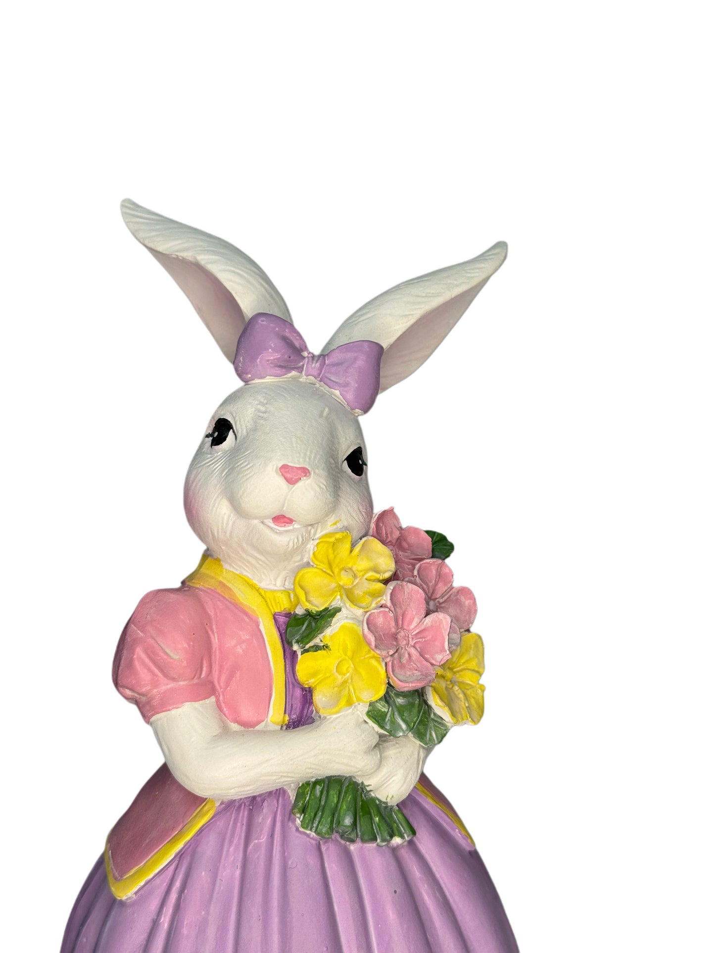 Easter Bunny Holding Flowers