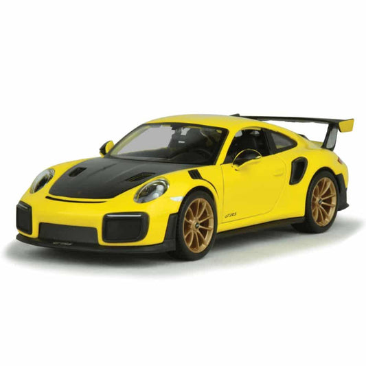 Maisto Porsche 911 GT2 RS Yellow with Carbon Hood 1/24 Diecast Model