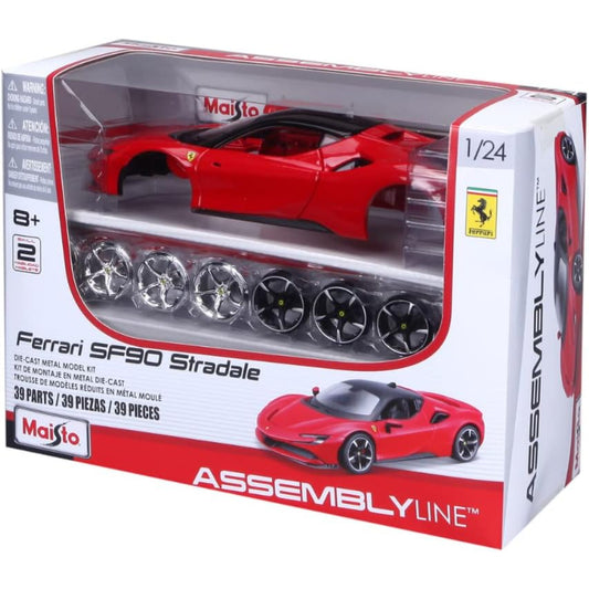 Maisto 1:24 Ferrari Assembly line, SF90 Stradale, Red, window box
